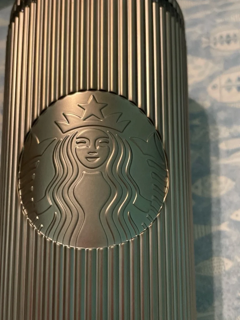 Starbucks Metallic Ribbed Reusable Tumbler - Gray